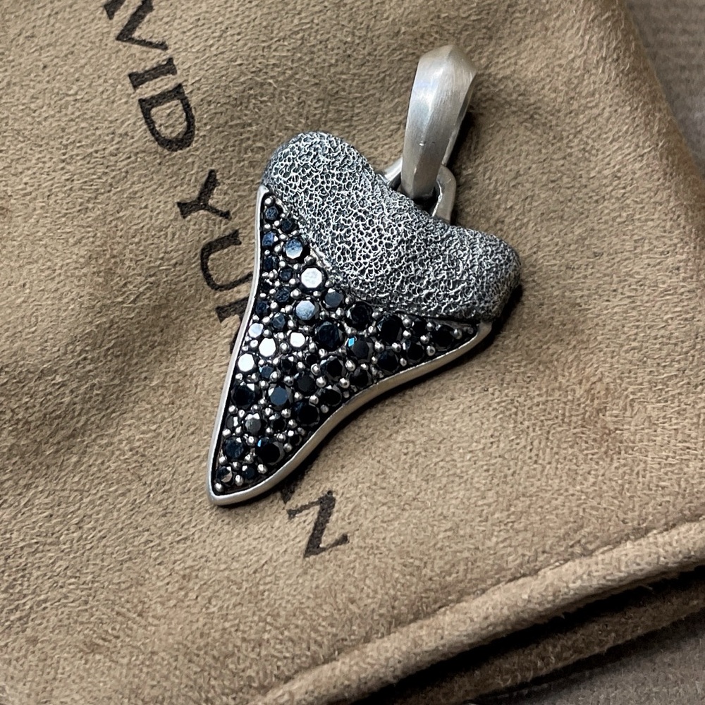 David Yurman NEW Diamond Pendant Shark's Tooth Amulet